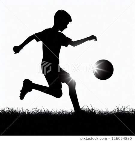 踢足球的剪影 116054880
