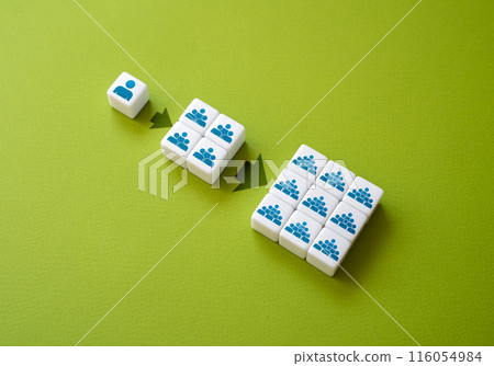 Community growth from the first participant to a large organization. Business development and expansion. Growth of staff. Adding fans and supporters. Social movement. 116054984