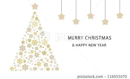 一棵聖誕樹與雪晶體的插圖 一棵聖誕樹與雪晶體的插圖 116055070