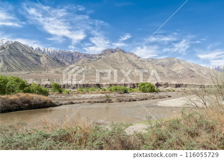 Landscape of the Indus River Basin and the Zanskar Range, Ladakh, India 116055729
