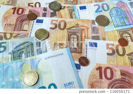 Stack of Euro banknotes 116056171