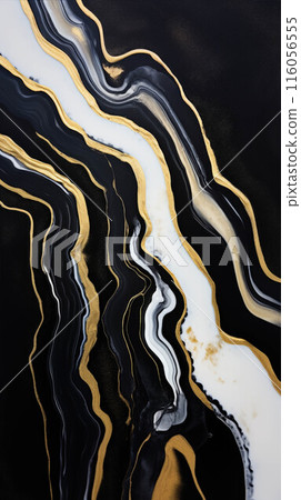 Gold black and white texture. Polished stone wall with an exquisite natural pattern. Wallpaper design Gold black and white texture. Polished stone wall with an exquisite natural pattern. Wallpaper design 116056555