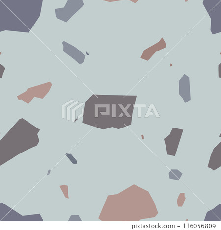 Terrazzo imitation seamless pattern. Realistic marble texture with stone fragments 116056809
