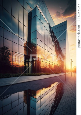 Modern glass busines center against the sky. Modern glass busines center against the sky. 116056967