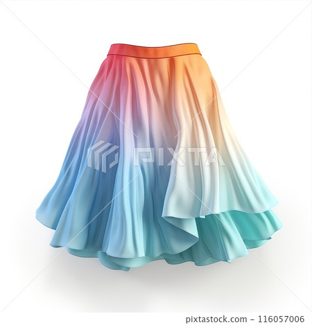 Simple white skirt isolated. Summer women's clothing. Casual fashion. Clothes mockup Simple white skirt isolated. Summer women's clothing. Casual fashion. Clothes mockup 116057006