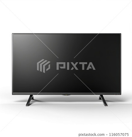 Television set isolated on white background. Flat panel display, output device 116057075