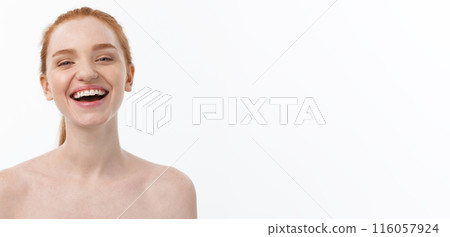 Natural Beauty Portrait. Beautiful Spa Woman . Perfect Fresh Skin. 116057924