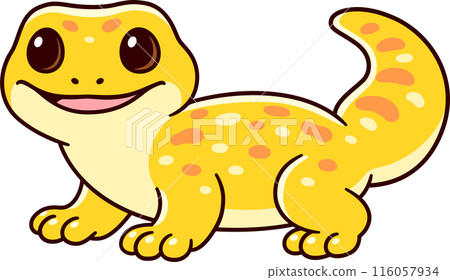 Cute cartoon Tokay Gecko drawing 116057934