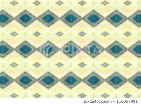Yellow and blue three-dimensional tile decorative pattern 116057991