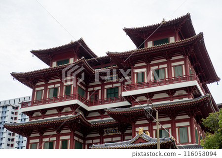 The Buddha Tooth Relic Temple and Museum, a Buddhist temple and museum complex located in the Chinatown district of Singapore. Chinese words translates to 'Buddha Tooth Temple' 116058094