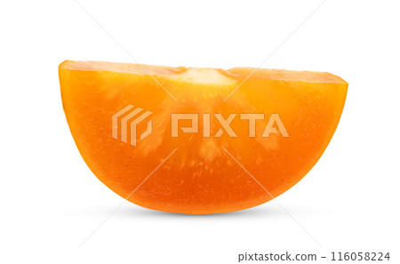 persimmon slice  isolated on white background 116058224