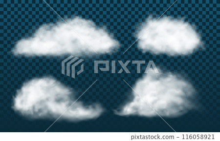 White smog effect steam powder explosion set collection on dark blue checkered background vector 116058921