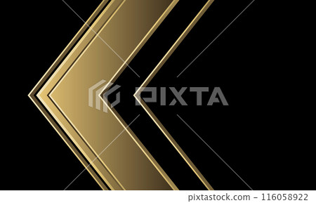 Abstract gold arrow direction geometric black blank space design modern futuristic background 116058922