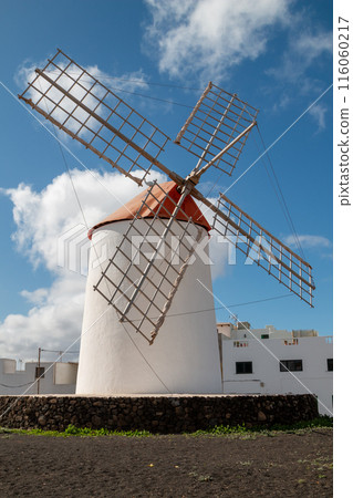 Traditional windmill in a park, Teguise, Lanzarote, Spain Traditional windmill in a park, Teguise, Lanzarote, Spain 116060217