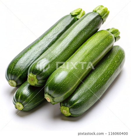 Fresh raw zucchini isolated on white background. Ai generated 116060400