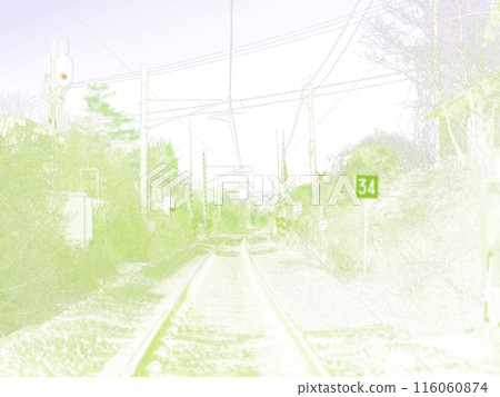 Railroad scenery. Illustrated photo. 116060874