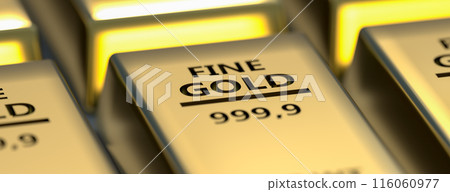 Gold bars in bank vault. Storage. 3d render 116060977