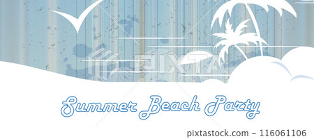 Abstract summer beach party among palm tree 116061106