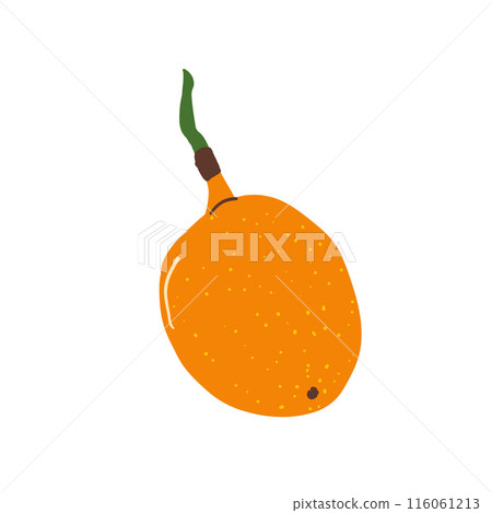 Sweet granadilla. Tropical fruit. Yellow passion fruit. Vector illustration isolated on white background. Sweet granadilla. Tropical fruit. Yellow passion fruit. Vector illustration isolated on white background. 116061213