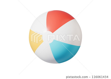Inflatable ball for beach and water games. Beach ball on isolated background. 116061434