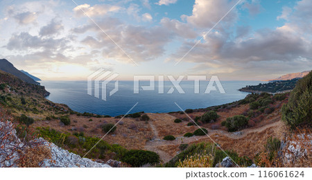 Evening Zingaro sea coast, Sicily, Italy 116061624