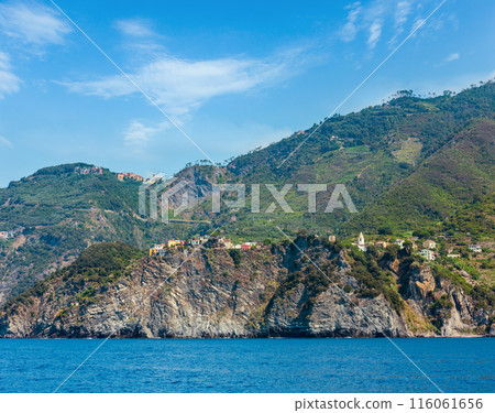 Corniglia from ship, Cinque Terre Corniglia from ship, Cinque Terre 116061656