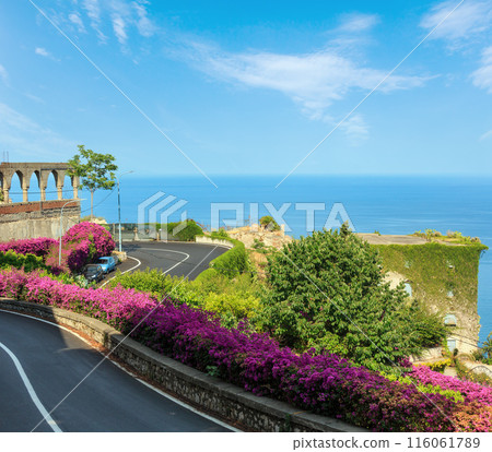 Taormina city flowers scene, Sicily, Italy Taormina city flowers scene, Sicily, Italy 116061789