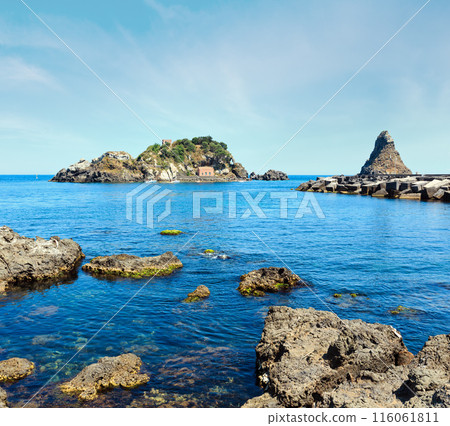 Lachea Island on Aci Trezza, Sicily coast 116061811
