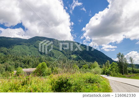 Spectacular view of Fraser Valley countryside around Mission, BC, Canada 116062330