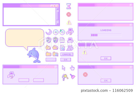 A nostalgic Windows 98 style pixel art frame collection A nostalgic Windows 98 style pixel art frame collection 116062509