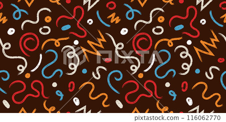Abstract pattern with hand drawn marker elements 116062770