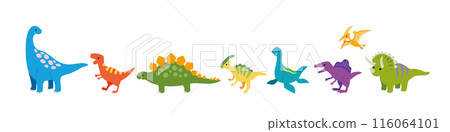 Illustration of the march of dinosaurs 116064101