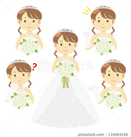 Illustration of a woman in a wedding dress 116064288