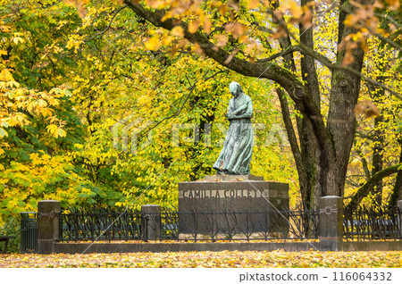 Camilla Collett statue in a park in Oslo, Norway Camilla Collett statue in a park in Oslo, Norway 116064332