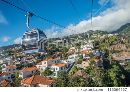 Funchal cable car on Madeira Island, Portugal Funchal cable car on Madeira Island, Portugal 116064367