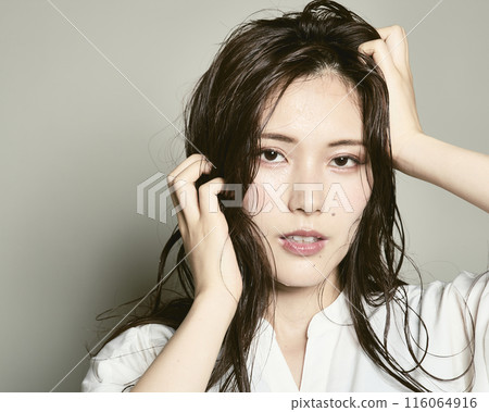 White background young lady White background young lady 116064916