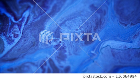 Paint splash. Wet marble. Defocused blue color glowing shimmering particles texture acrylic fluid spill mix abstract art background. Paint splash. Wet marble. Defocused blue color glowing shimmering particles texture acrylic fluid spill mix abstract art background. 116064984