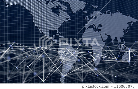 World map and network, image of information transmission 116065073