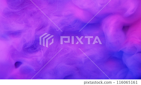 Neon cloud. Ink water mix. Defocused pink blue purple color gradient glowing mist floating dreamlike abstract art background. 116065161