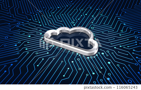 Cloud icon and electronic circuit, cloud computing network image Cloud icon and electronic circuit, cloud computing network image 116065243