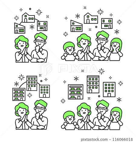Real estate and family vector material 116066018