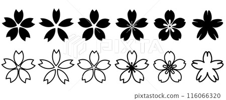 櫻花春天剪影圖標 櫻花春天剪影圖標 116066320