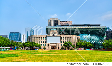 City Hall and Metropolitan Library in Seoul, South Korea City Hall and Metropolitan Library in Seoul, South Korea 116067383