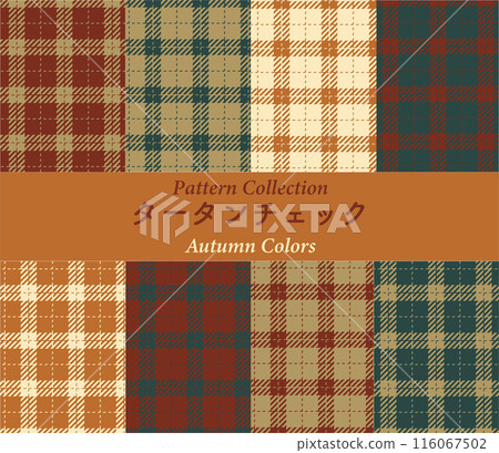 Autumn tartan pattern collection Autumn tartan pattern collection 116067502