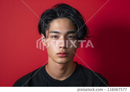 一個英俊的亞洲男人的肖像 一個英俊的亞洲男人的肖像 116067577