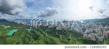 a cityscape Kowloon, Kam Shan Country Park, Hong Kong June 22 2024 116068345