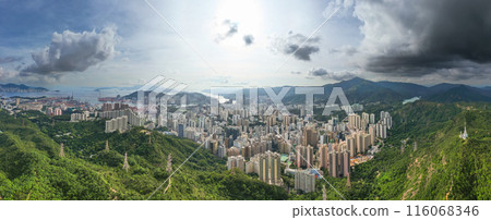 the Vibrant City Life in Kwai Fong District, hk June 22 2024 116068346