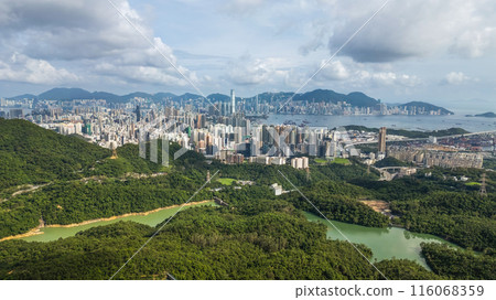 a cityscape Kowloon, Kam Shan Country Park, Hong Kong June 22 2024 a cityscape Kowloon, Kam Shan Country Park, Hong Kong June 22 2024 116068359