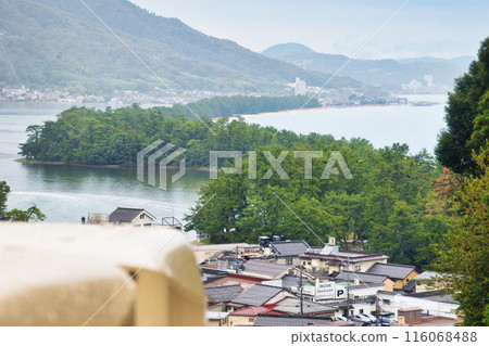Amanohashidate Hiryukan as seen from the monorail at Amanohashidate View Land (Miyazu City, Kyoto Prefecture) 116068488