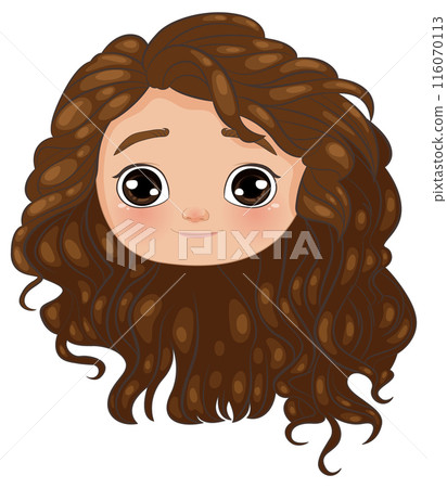 Curly-Haired Cartoon Character Curly-Haired Cartoon Character 116070113